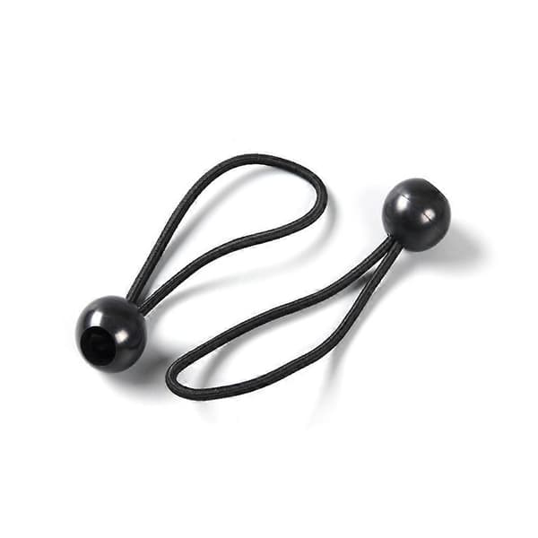 Elastisk snor med kugle, høj elastisk bold, teltstropper, campingtilbehør, sort 15 cm til udendørs aktiviteter, 25 stk.