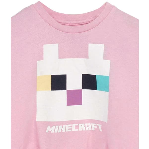 Minecraft Jenter Katt T-skjorte med vridd knute foran