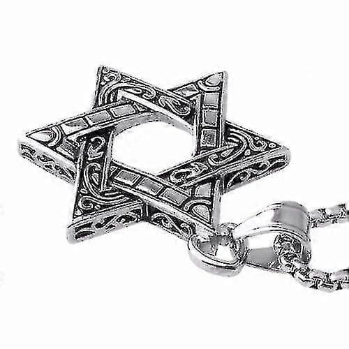 Unik Rustfri Stål Davidsstjerne Halskæde Vedhæng Magen David 16 Gr