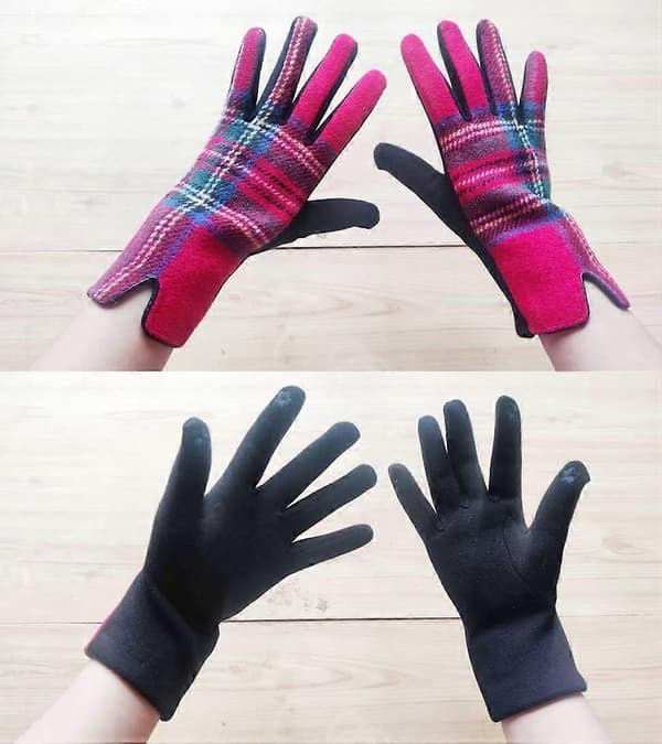 Damer Tartan Ternet Plaid Touchscreen Handsker Vinter Varme Julegave