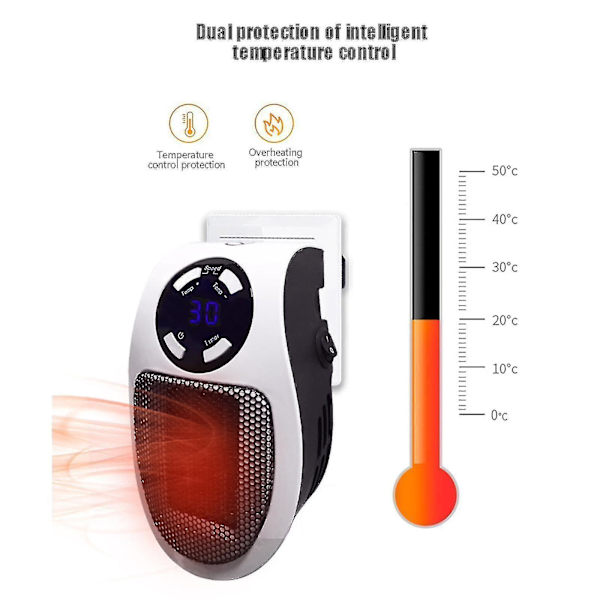 Keramisk Mini Värmefläkt - 400W Bärbar Plug-in med Fjärrkontroll