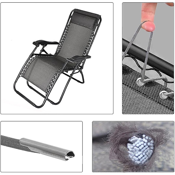 Rep av rep, 4 elastiska skosnören för Zero-Gravity Chair (grå)