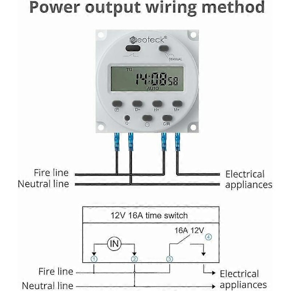 Programmerbar Klocktimer Elektriskt Uttag med LCD Digital Display