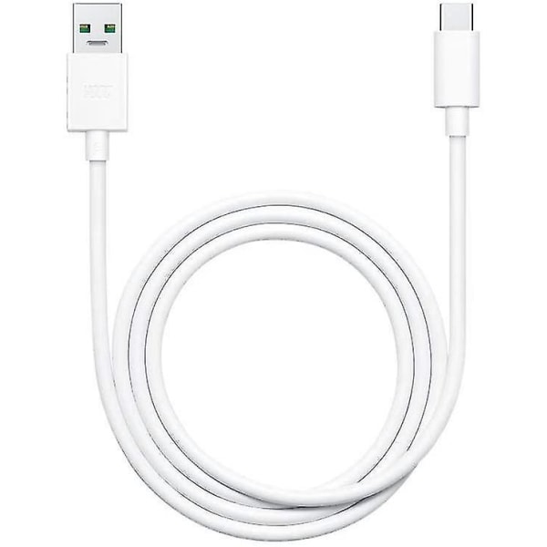 Offisiell Oppo DL129 VOOC USB Type C til USB Type A Datakabel - Hvit (Bulkpakket)