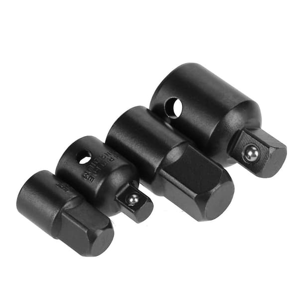 4 stk. Sort Krom Vanadium Stål Sokkel Adaptere Reducer 1/2 3/8 1/4 Nøgle Adapter