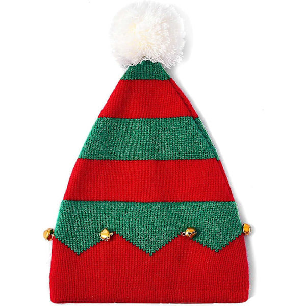 Jule-Strikket Beanies Hatt - Nisse Strikket Hatt Julenissen Strikket Beanie Hatt