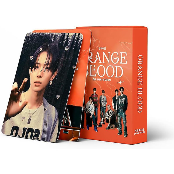 Kpop ENHYPEN 55 st ENHYPEN Lomo-kort ENHYPEN Orange Blood Album Lomo-kort Enhypen Poster-kort för fans (B)