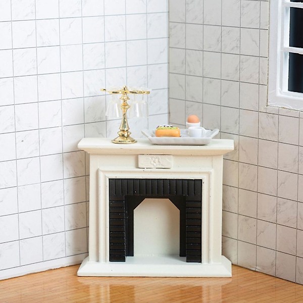 Dukkehust Miniatyr Møbler Pejs Model Dekorativ Pynt Håndværk