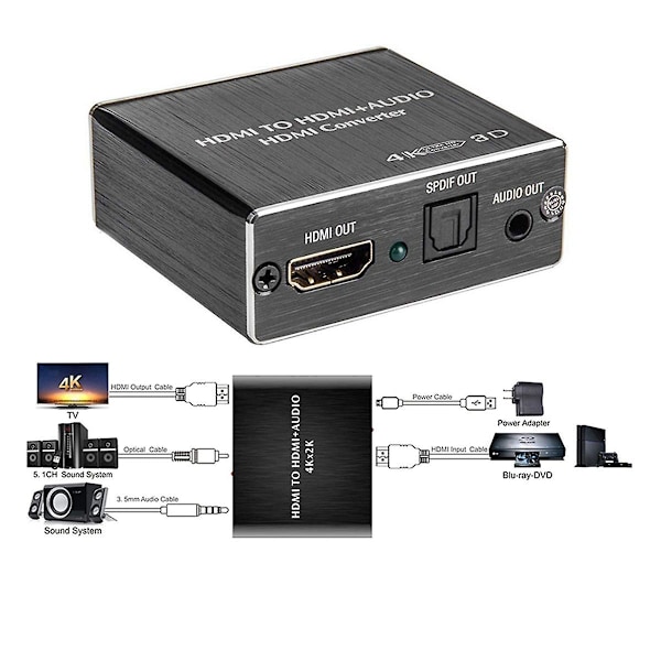 -Kompatibel Audio Konverter Spdif Audio Ekstraktor Stereo Ekstraktor Optisk