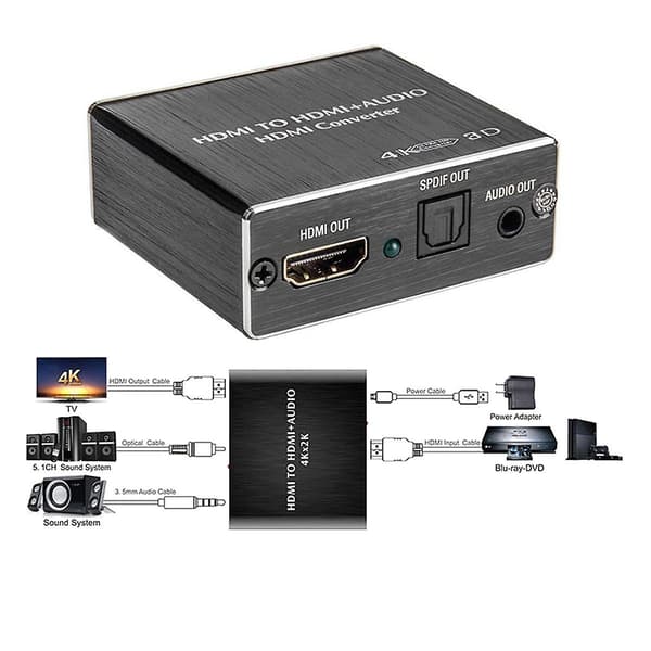 -Yhteensopiva Audio Converter Spdif Audio Extractor Stereo Extractor Optical
