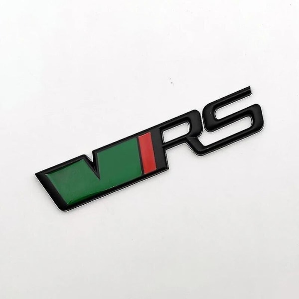 3D-metallemblem med RS-logotyp för Skoda Fabia, Superb, Kodiaq, Octavia 2, 3, Mk1, Mk2, Mk3, A5, A7, VRS-klistermärke