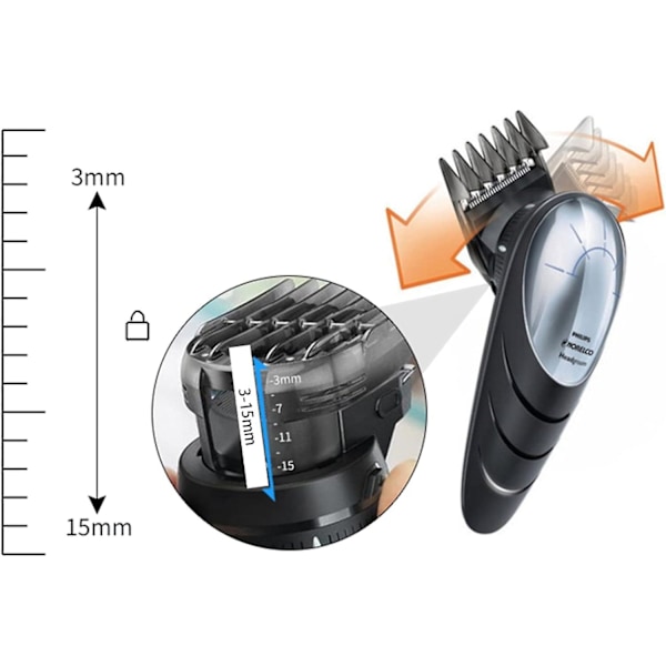 Hårklipperkam 3-15mm for QC5510 QC5530 QC5550 QC5560 QC5570 QC5580 Hårklipper Barbermaskin