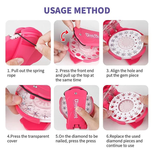 Pige Bling Rhinestone DIY Styler Sæt Hårtilbehør Med 180 Sten