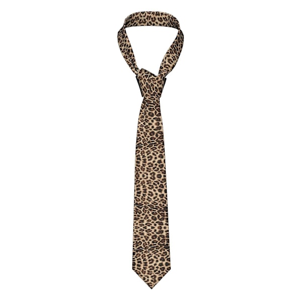 Sjovt Leopard Dyreprint Herre Slips Mode Slips Tynde Slips Gaver Til Bryllupper, Brudgom, Forretningsfest