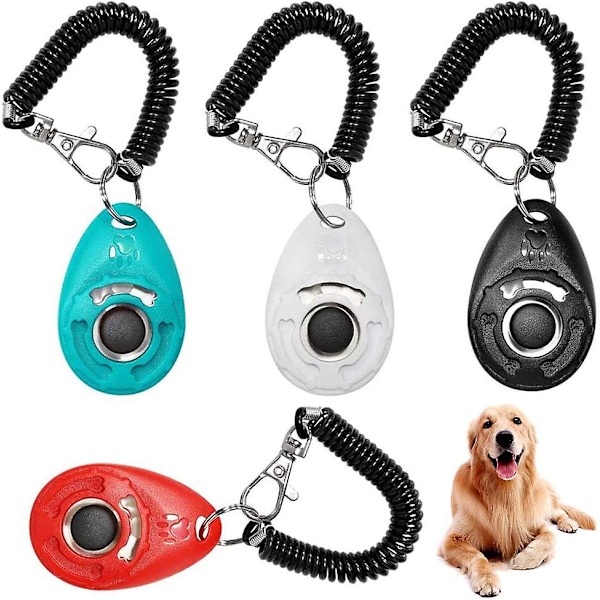 4 stk. Hunde Clicker Træning, Hund Clicker, til Professionel Dyretræning, til Hunde, Katte, Fugle