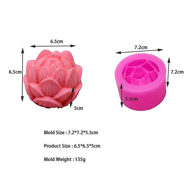 Aromaterapi Lys Silikonform 3D Lotusblomstform Såpe Silikonform DIY HFMQV