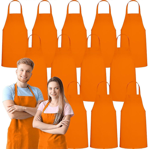 2025 Senaste Modell 12-pack Haklappsförkläde - Unisex Förkläde Bulk Maskintvättbart för