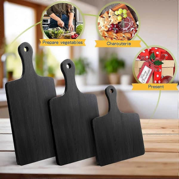 3-pack Rustik Bambu Skärbräda Bröllopspresent DIY Lasergraverbar 42x17 cm, 35,6x17 cm, 25x17 cm 2025