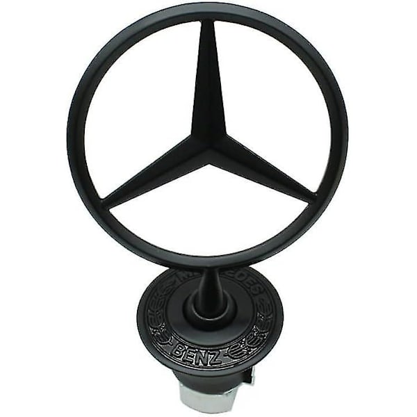 Huvstjärna emblem emblem i legering pläterad huvbyte tillbehör passar för W124 W210 E-klass W202 W203 C-klass W204 W220 1994-2007(svart)