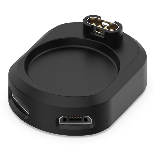 Laderbase for Garmin Forerunner 265/265S/965/Fenix 5/6/7 Type-C/Micro USB Dobbeltports Lader