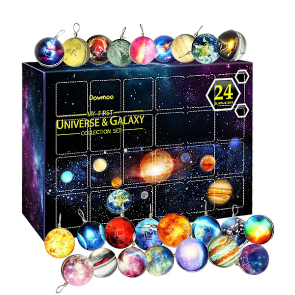 Universumi ja galaksi DIY korukit adventtikalenteri - Joulukalenteri 2024 24 päivän laskuri lapsille ja aikuisille