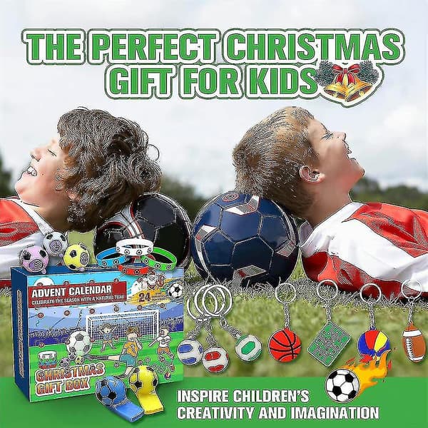 Julefodbold Adventskalender 24 Dage Nedtælling Fodbold Overraskelse Blind Box Fodbold Nøglering