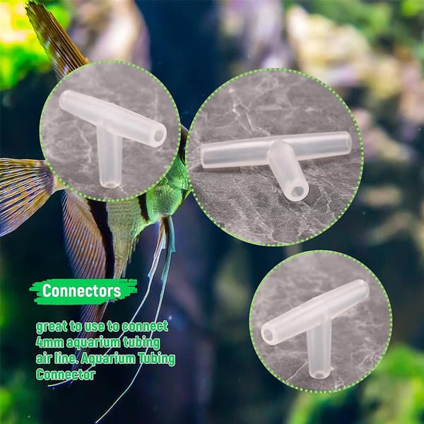 Plastik T-Formet Akvarium 3-Vejs Luftventil Stik 10 stk Hvid