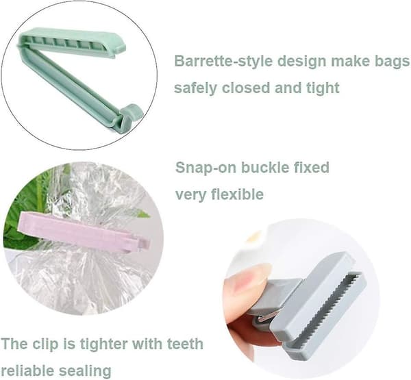 24 stk. poseclips, forseglingsclips, plastikposer, poseclips, forseglingsclips, plastikforseglingsclips, forseglingsclips