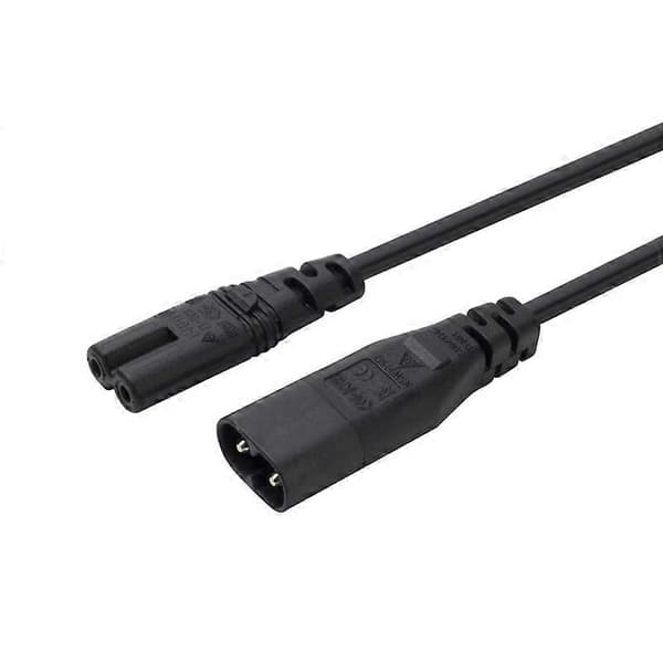 5,9ft Han- til Hun C7 til C8 Strømadapterkabel IEC320 C7 2-polet til IEC320 C8