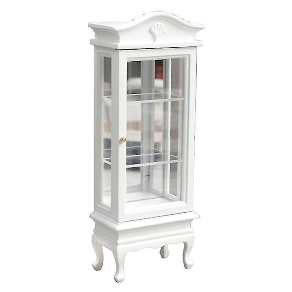 1/12 Dukkehuss Miniature Møbler Skab Træ Enkelt Dør Bogreol Vitrine Til Dukkehuss Køkken