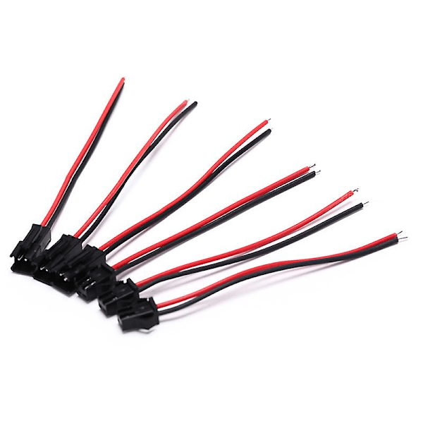 10 par 10 cm Lang Jst Sm 2-pins Stik Han/hun Ledningsstik Hurtigstik