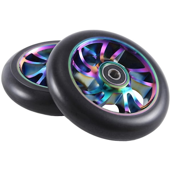 2 st 110 mm Färgglada Aluminium Stunt Scooter Hjul Aluminium Scooter Hjul Scooter Tillbehör