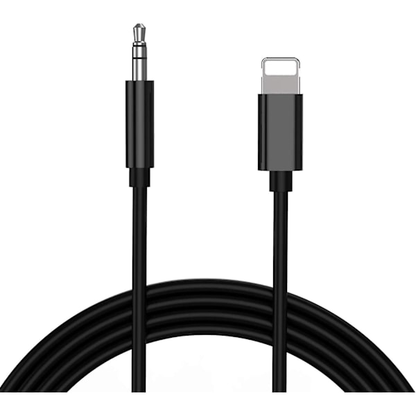 Aux-kabel til iPhone i bil (sort)