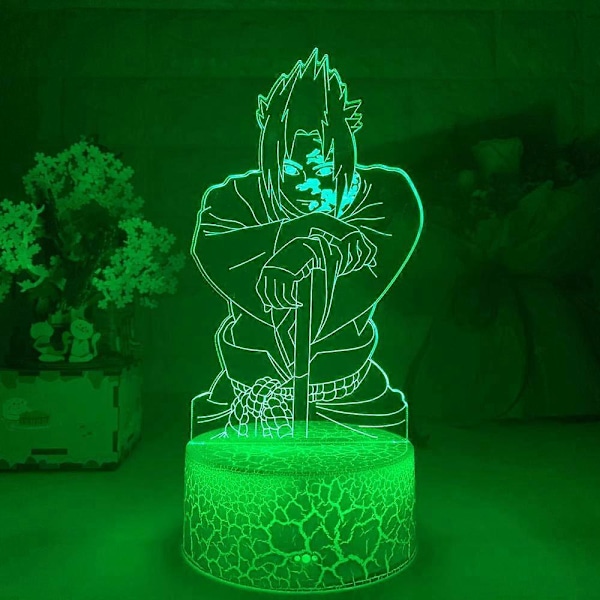 SCSYV 3D Natlys 3D Lampe Anime Sasuke Lys til Soveværelses Dekoration Børn Børn Fødselsdagsgaver Sasuke Lampe Lys