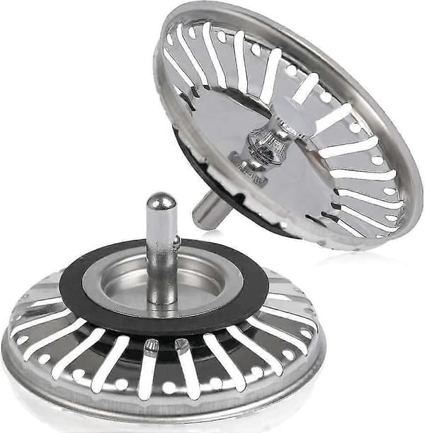 2 stk. vaskesi, køkkenvaskpropfilter i rustfrit stål, hulvaskprop, køkkenbadeværelsesi - 84 mm diameter