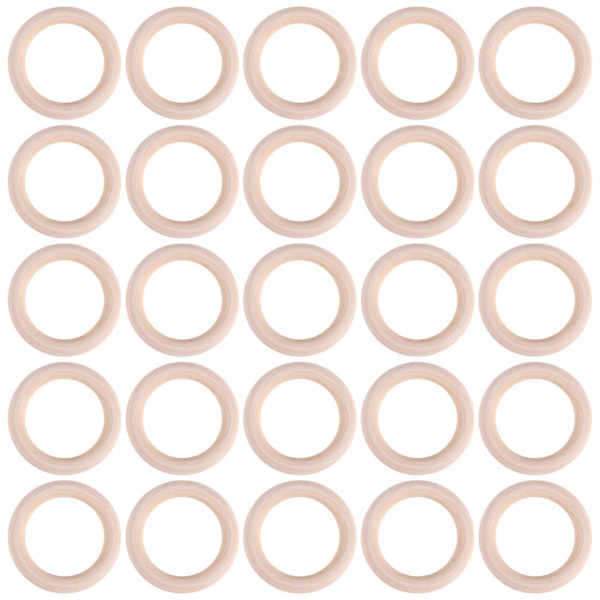 25 kpl Luonnonpuusta valmistettuja renkaita 70 mm, käsittelemättömiä, makrameen, puurenkaat, puuympyrät DIY-käsitöihin