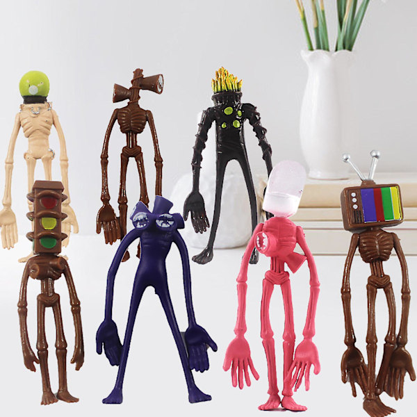 8 stk. Siren Head Statue Sød Samleobjekt Plastik Siren Head Action Figur til Børn