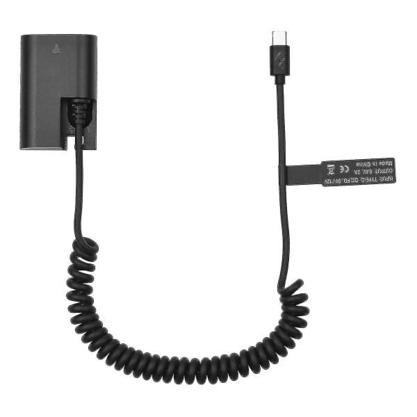 Andoer LP-E6 Dummy Batteri USB-C Kobling Adapter - DR-E6 Dummy Batteri Kobling Med USB Type-C Fjeder