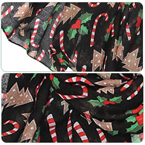 Lättviktig scarf med julmotiv, elegant sjal för kvinnor, det idealiska tillbehöret för fester och kvällar.