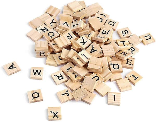 Alfabet av trä, Scrabble-brickor, 200 stycken, brädspel