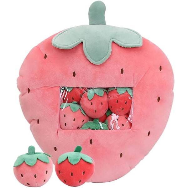 Söt kastkudde fyllda jordgubbsleksaker Avtagbara fluffiga kreativa presenter till tonåringar, flickor, barn
