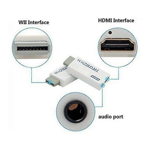 Wii til HDMI-konverteradapter med 1,5 m høghastighetskonverteringskabel