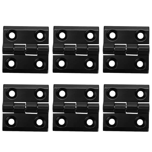 6 stk. Sorte Aluminium Møbelskab Dørhængsler 50mm x 50mm
