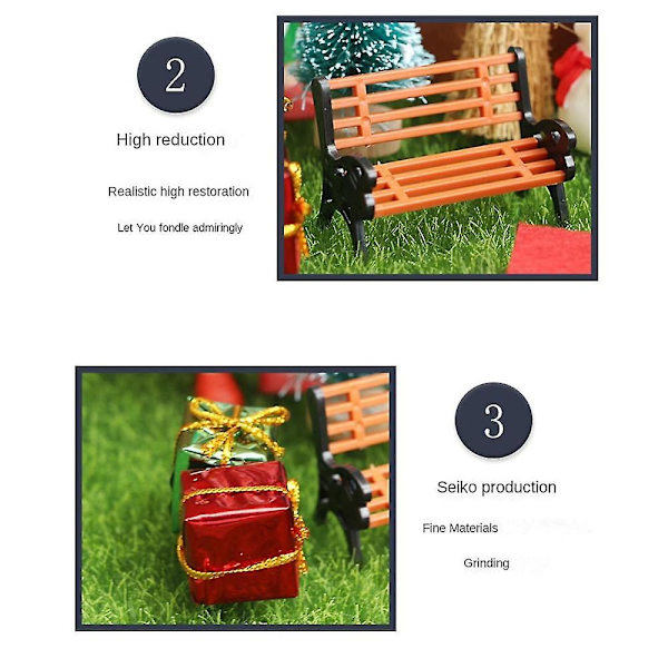 Elf-dörr Juldekoration Ljussträng Hatt Krans Miniatyrträd Presentaskar Fe Toyhouse Miniatyrscen