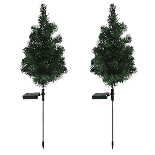 2x Solcelled Juletrær Hage Lys For Patio Plen Dekorasjon
