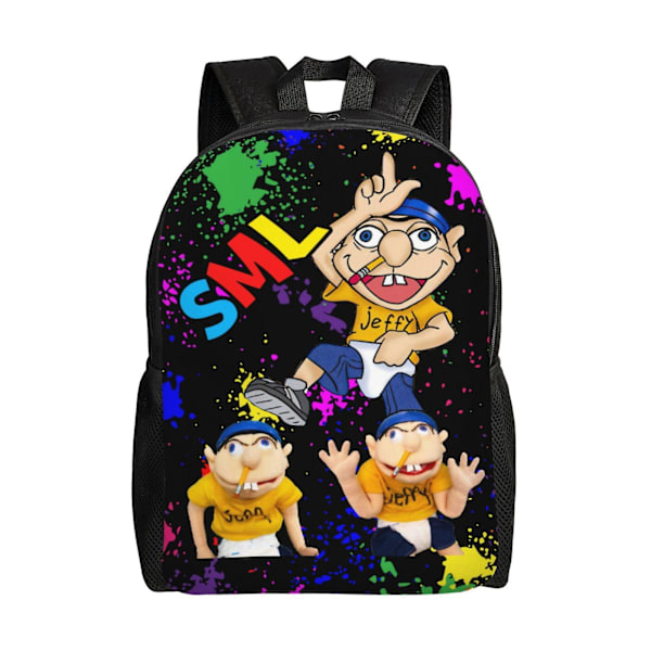 SML Jeffy Logo Unisex Ryggsäck Laptop Skolväska College Student Satchel Lätt Basic Dagryggsäck För Vuxen Tonåring Barn