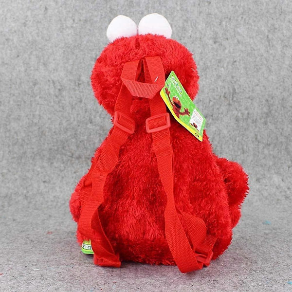 KATEA Animen Sesam Street -Pehmoleipä -Reppu Piirretty Elmo Cookie Monster Big Bird Täytetty Reppu 46 cm 18 tuumaa Koulureppu (1 kpl) (Väri: Punainen)