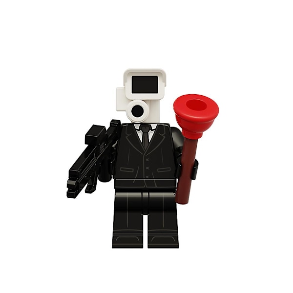 8 st Skibidi toalettbyggstenar Toiletman Cameraman Speakerman Mini Action Figures Monterade Minifigurer Leksaker Barn Vuxna Fans Gåvor