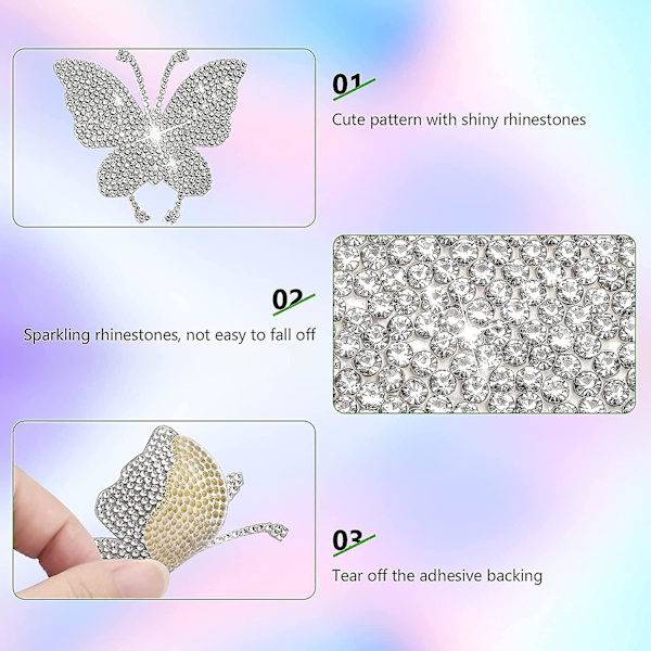 8 stk Krystallklistremerker til biler, Bling Rhinestone Paw Decals, Bulk Crystal