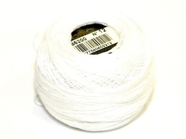 DMC Storlek 12 Bomulls Perle Garn 120m B5200 - per 10 grams nystan
